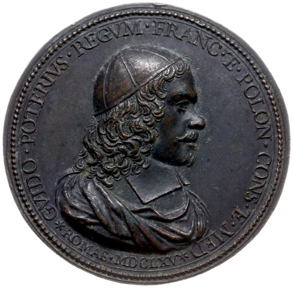 medal z 1665 r. nieznanego autora, wybity dla upamiętnienia Guido Poteriusa (doktora medycyny i filozofii z Rzymu)