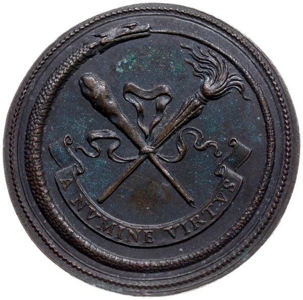 medal z 1665 r. nieznanego autora, wybity dla upamiętnienia Guido Poteriusa (doktora medycyny i filozofii z Rzymu)