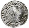Knut; denar 1018-1035; Aw: Spirala przeciwna do ruchu zegara; Rw: Krzyż utworzony z czterech łuków..