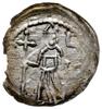 denar 1173-1185/90, Wrocław; Aw: Biskup z krzyżem i biblią, z prawej SA; Rw: Rycerz walczący z lwe..