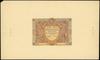 próbny druk kolorystyczny strony głównej banknotu 50 złotych emisji 28.08.1925; bez oznaczenia ser..