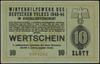 10 złotych 1943-1944; numeracja 0304203, niewypełniony blankiet, na odwrocie stempel “B. Ostaszews..