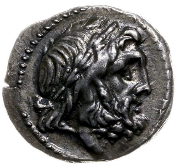 drachma ok. 225-171 pne; Aw: Głowa Posejdona w p