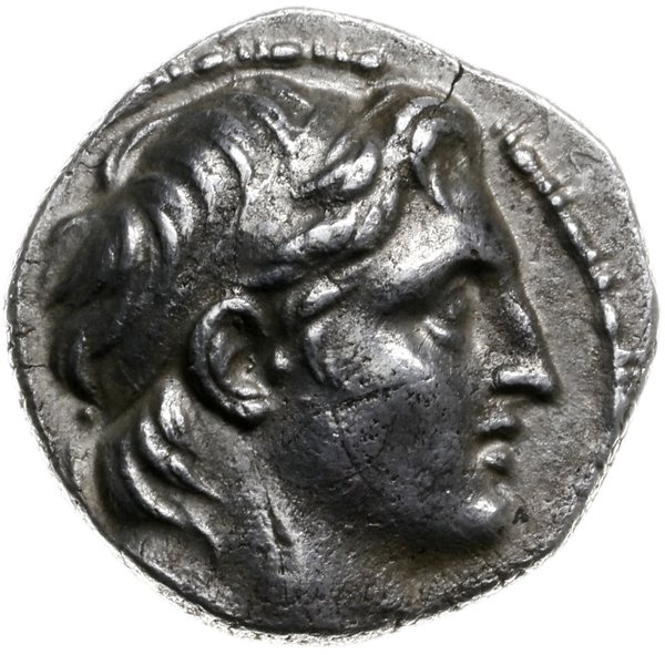 drachma 152-151 pne, Antiochia; Aw: Głowa Demetr