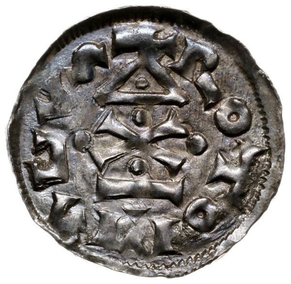 Normandia; denar, Rouen; Aw: Krzyż, w polach kul