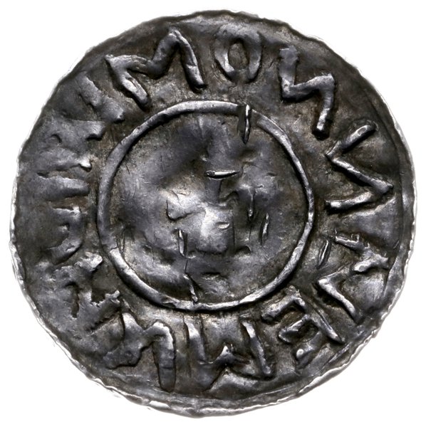 denar, Lüneburg lub Bardowik; Aw: Popiersie w le
