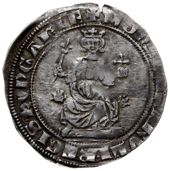 grosz bez daty (1330-1332); Aw: Król siedzący na