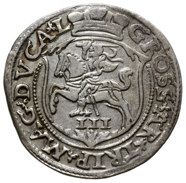 trojak 1563, Wilno; z herbem Topór na awersie, n