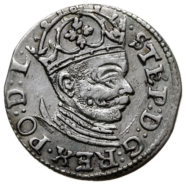 trojak 1584, Ryga; korona z rozetami; Iger R.84.