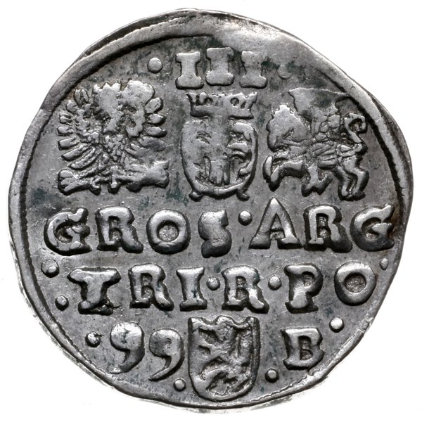trojak 1599, Bydgoszcz; herb Lewart w tarczy; Ig
