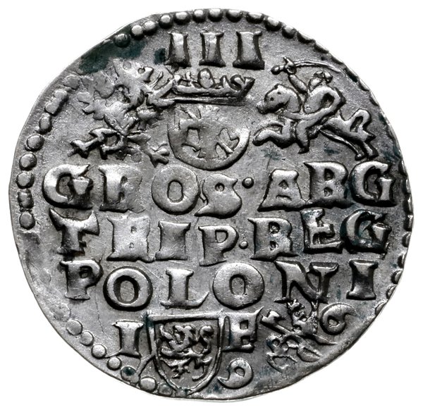 trojak 1596, Lublin; data przedzielona tylko lew