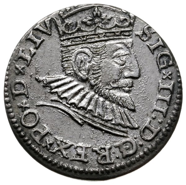 trojak 1593, Ryga; na awersie końcówka LIV; Iger