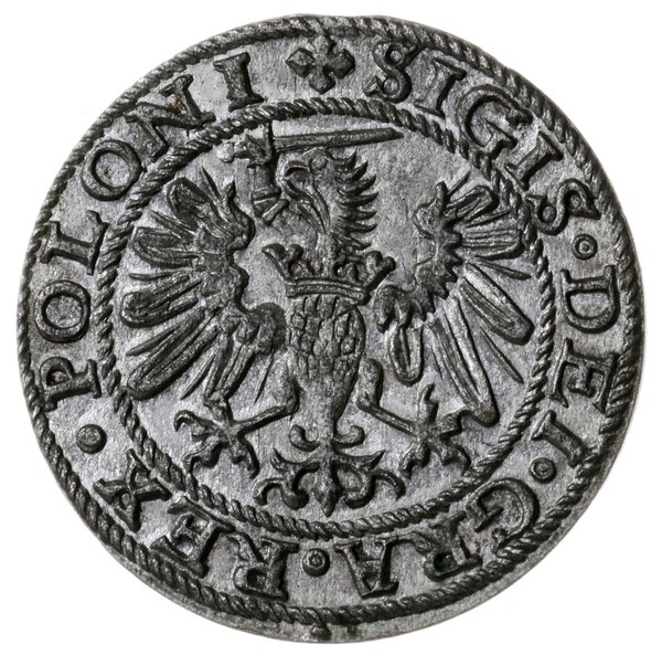 szeląg 1573, Gdańsk; moneta wybita w czasie bezk