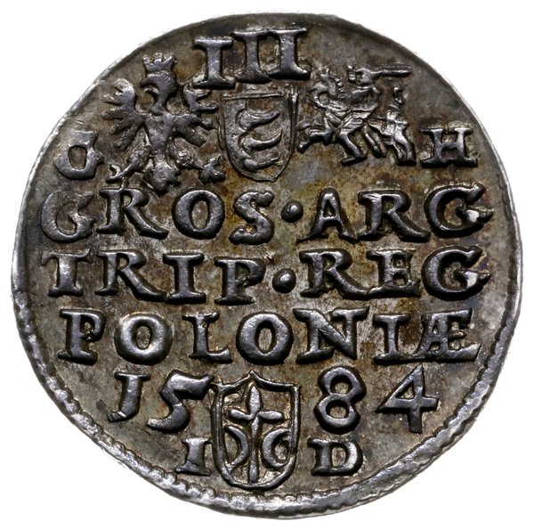 trojak 1584, Olkusz; litery G - H obok Orła i Po