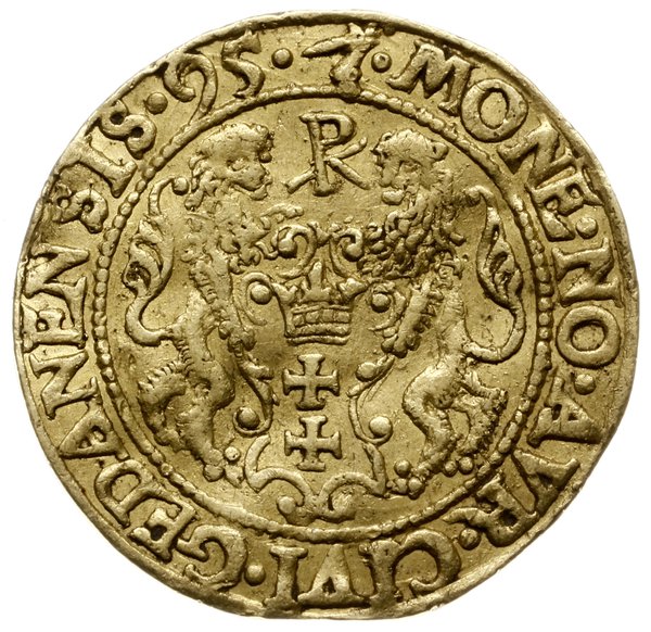 dukat 1595, Gdańsk; Aw: Popiersie króla w prawo 