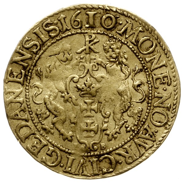 dukat 1610, Gdańsk; Aw: Popiersie króla w prawo 