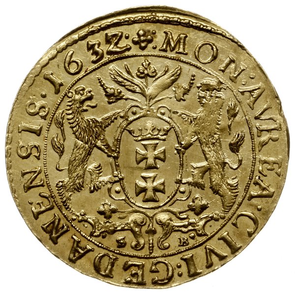 dukat 1632, Gdańsk; Aw: Popiersie króla w prawo 