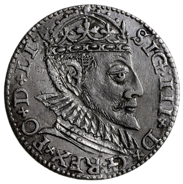 trojak 1590, Ryga; duża głowa króla; Iger R.90.2