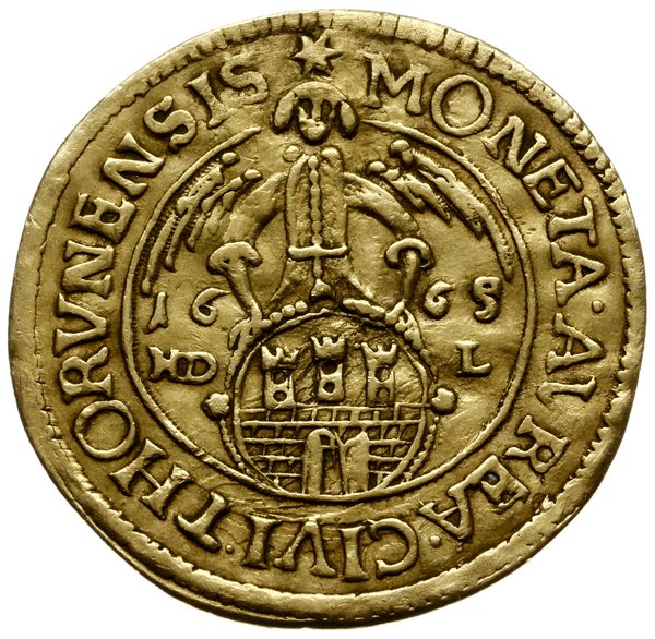 dwudukat 1665, Toruń; Aw: Popiersie króla w praw