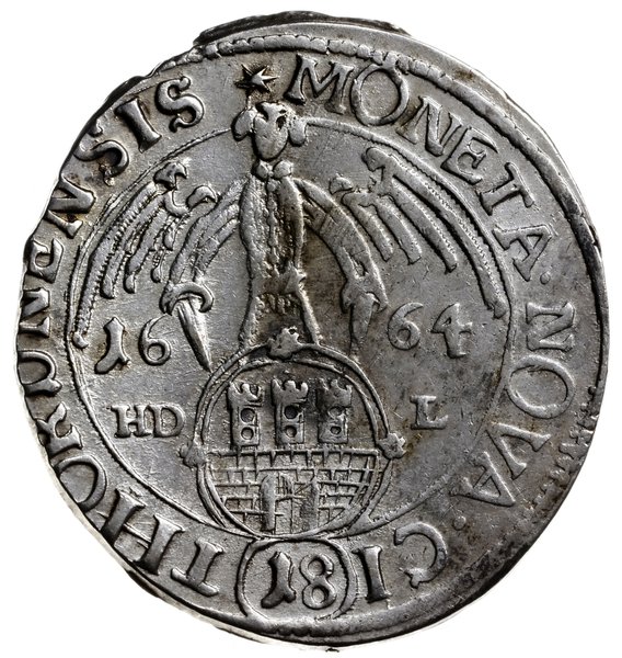 ort 1664, Toruń; bardzo rzadka odmiana z napisem