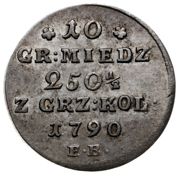 10 groszy miedziane 1790, Warszawa