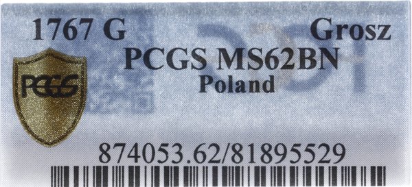 grosz 1767/ G, Kraków; odmiana z dużą literą G p