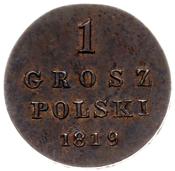 1 grosz polski 1819, Warszawa; Bitkin H889 (R2),