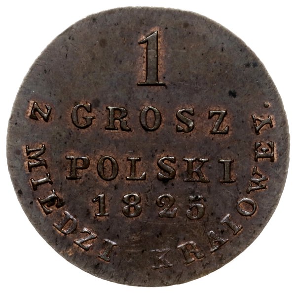1 grosz polski z miedzi krajowej 1825, Warszawa;