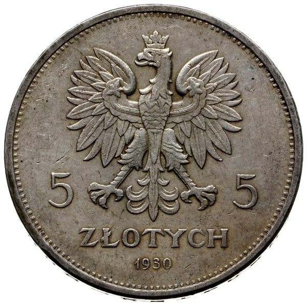 5 złotych 1930, Warszawa; Nike; Parchimowicz 114