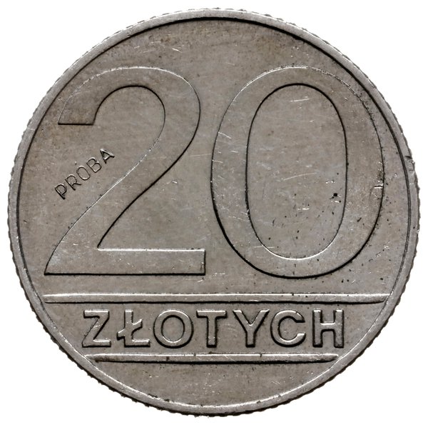 20 złotych 1989, Warszawa, Nominał - PRÓBA, Parchimowicz P323b