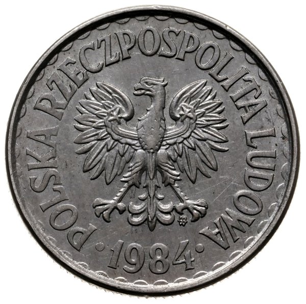 1 złoty 1984, Warszawa; Nominał, bez napisu PRÓB
