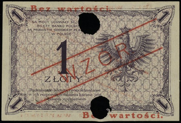 1 złoty 28.02.1919, seria 36 B, numeracja 060275