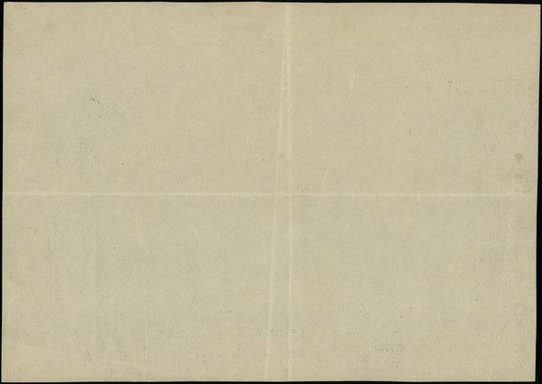 makieta strony odwrotnej banknotu 50 złotych emisji 28.08.1925, bez oznaczenia serii i numeracji,  papier bez znaku wodnego