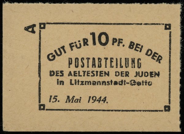 10 fenigów 15.05.1944, papier kremowy; Lucow 876