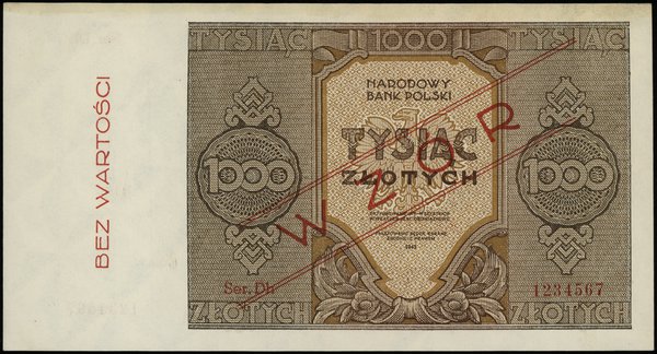 1.000 złotych 1945; seria zastępcza Dh, numeracj