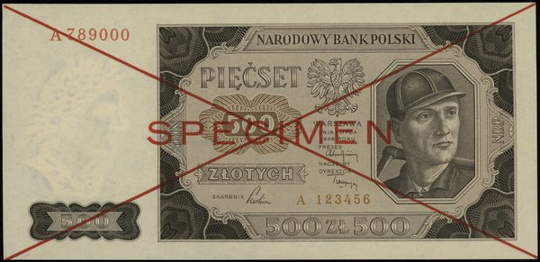 500 złotych 1.07.1948, seria A, numeracja 790000