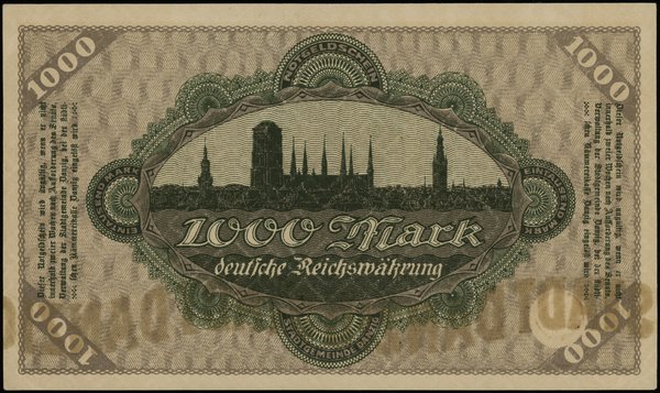 1.000 marek 15.03.1923, numeracja 259898; Miłcza