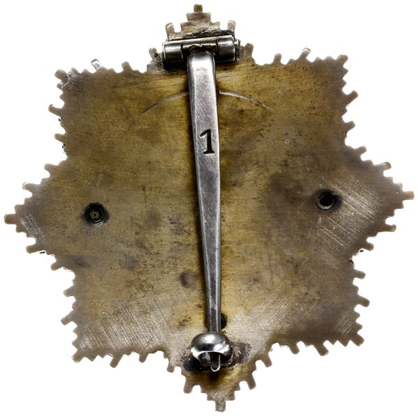 III Rzesza 1933-1945, Złoty Krzyż Niemiecki (Deutsches Kreuz) 1941, srebro 81.74 g, 64 mm, na szpilce  do zapinania punca 1 oznaczająca wytwórcę - Monachium, Detlev Niemann t.2 poz. 7.04.10.a,  Nimmergut 3839