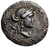 tetradrachma 167-149 pne, Amphipolis; Aw: Tarcza macedońska z popiersiem Artemidy w prawo; Rw: Mac..