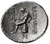 tetradrachma ok. Antiochia ad Orontem; Aw: Głowa Seleukosa w prawo; Rw: Apollo siedzący na kamieni..