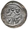 denar z lat 1146-1157; Aw: Rycerz stojący na wprost z proporcem i tarczą w dłoniach, z lewej Z, z ..