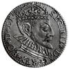 trojak 1590, Ryga; duża głowa króla; Iger R.90.2.c (R2), K.-G. 17; głuchy - pęknięty, rzadki typ m..