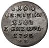 10 groszy miedziane 1790, Warszawa; Plage 235; pięknie zachowana moneta