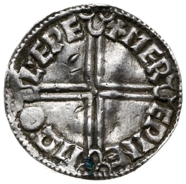 denar typu long cross, 997-1003, mennica Lewes, mincerz Merewine
