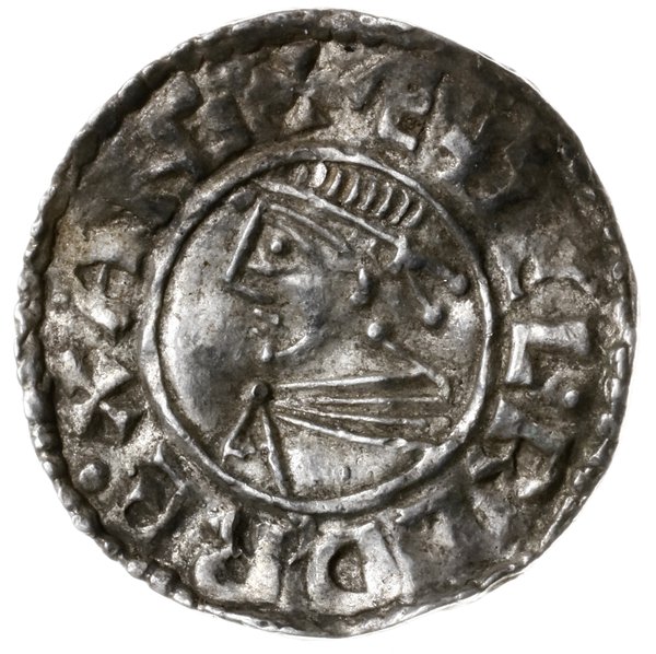 denar typu small cross, 1009-1017, mennica Chester, mincerz Leofwine