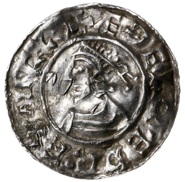denar typu small cross, 1009-1017, mennica Lydford, mincerz Bruna