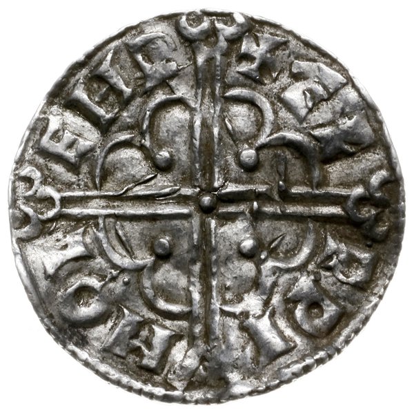 denar typu quatrefoil, 1018-1024, mennica Leicester, mincerz Aelfwig