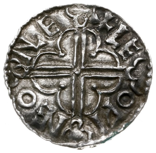 denar typu quatrefoil, 1018-1024, mennica Lewes, mincerz Leofwine