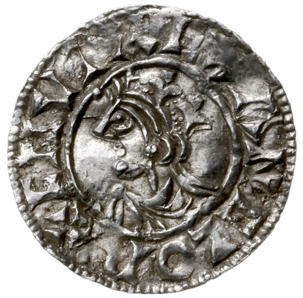 denar typu quatrefoil, 1018-1024, mennica London, mincerz Wulfred lub Wulfric