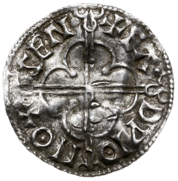 denar typu quatrefoil, 1018-1024, mennica Oxford, mincerz Eadwine